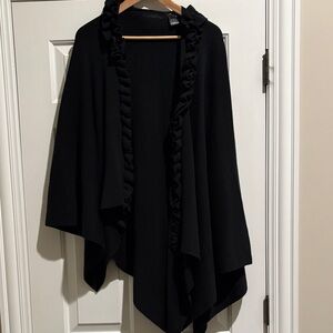 Fraas Black Ruffled Women's Poncho, never worn!